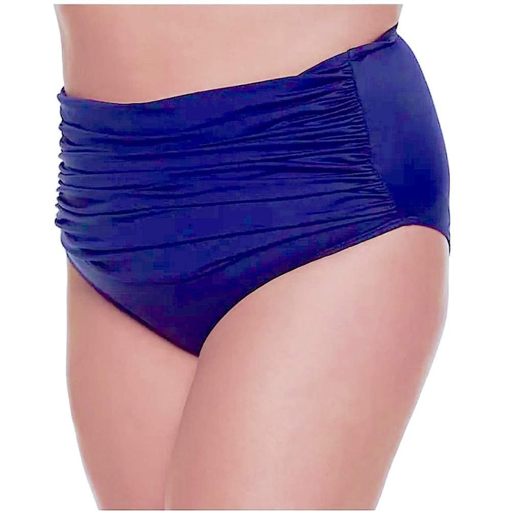 EVRI: Ruched High-Waisted Bikini Bottoms - Size 4X